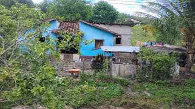 Une maison colorée entourée de verdure à Olancho.